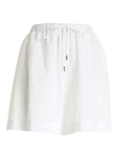 Max Mara Beachwear Flared Drawstring Shorts In White