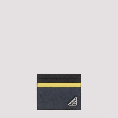 Prada Logo Plaque Contrast Trim Cardholder In Multi