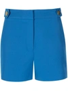 Milly Button-detail Tailored Shorts In Beach Blue