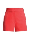 Milly Aria Cady Button Shorts In Summer Coral