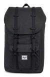 Herschel Supply Co Little America Backpack In Black Crosshatch/ Black Rubber