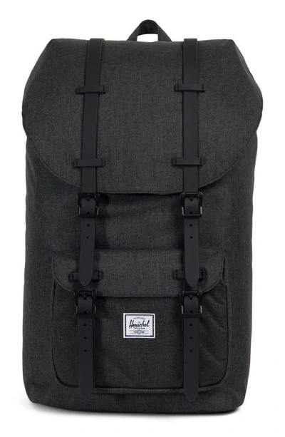 Herschel Supply Co Little America Backpack In Black Crosshatch/ Black Rubber