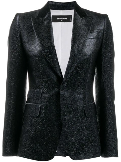 Dsquared2 Glitter Single Breasted Blazer In Blue