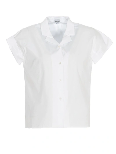 Aspesi Hawaiian Collar Cotton Shirt In White