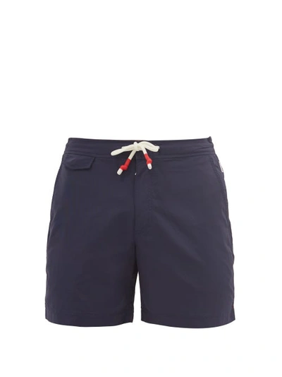 Orlebar Brown Bulldog Drawcord Mid-length Cotton-blend Shell Swim Shorts In Blue