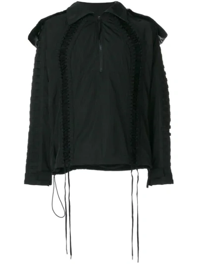 Ktz Deconstructed Lace-up Jacket In Black