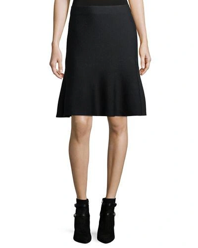 Kobi Halperin Celise Stretch-wool Fit-&-flare Skirt In Black
