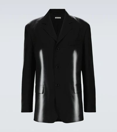 Marni Abstract-print Single-breasted Blazer In Black