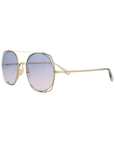 Chloé Ch0042s Rectangular-framed Metal Sunglasses In Gold