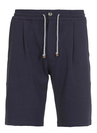 Brunello Cucinelli Drawstring Cargo Shorts In Navy