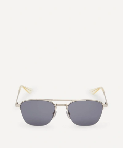 Gucci 50 Metal Aviator Sunglasses In Silver/grey