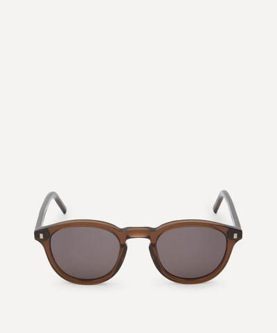 Monokel Nelson Round Sunglasses In Cola/grey Solid Lens