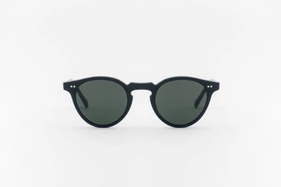 Monokel Eyewear - Forest Black Sunglasses - Green Solid Lens