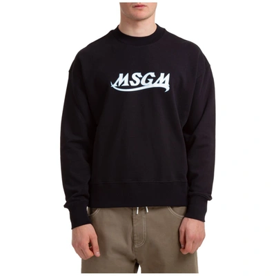 Msgm Logo Print Sweatshirt In Black