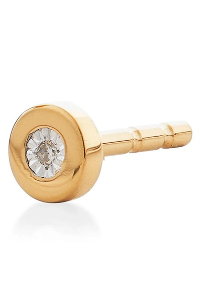 Monica Vinader Linear 18ct Yellow Gold-plated Vermeil Sterling-silver And White Diamond Stud Earrings