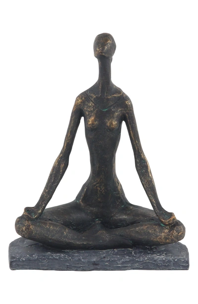 Willow Row Black Polystone Modern Meditation Sculpture