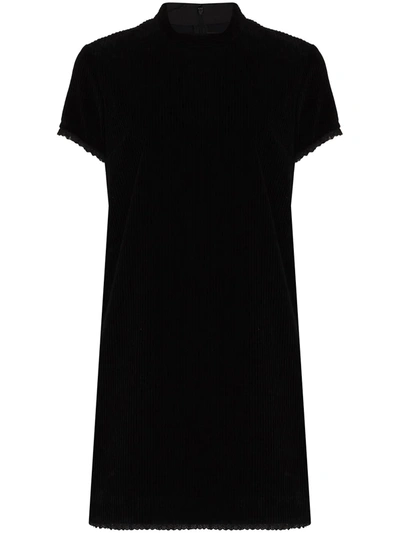 Marc Jacobs Short-sleeve Corduroy Minidress In Black