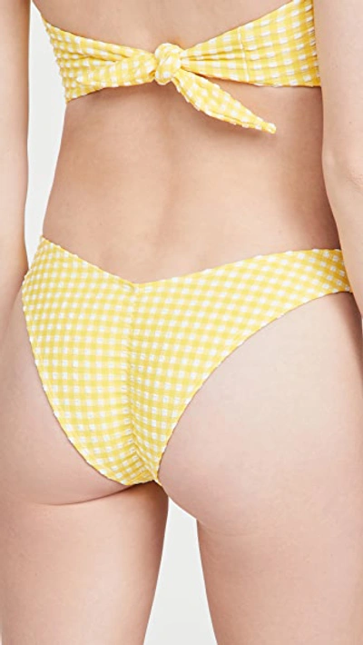 Montce Lulu Bikini Bottoms In Yellow Gingham