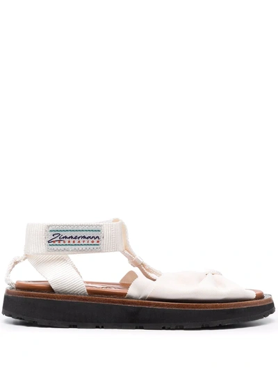 Zimmermann Gathered Grosgrain And Ottoman Sandals In White