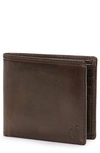 Frye 'logan' Leather Billfold Wallet In Dark Brown