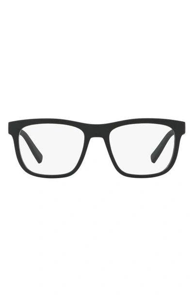 Ax Armani Exchange 53mm Rectangular Optical Glasses In Matte Black