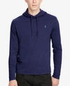 Polo Ralph Lauren Jersey Long Sleeve Tee Hoodie In Navy