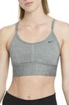 Nike Dri-fit Indy Sports Bra In Smoke Grey/ Pure/ Black