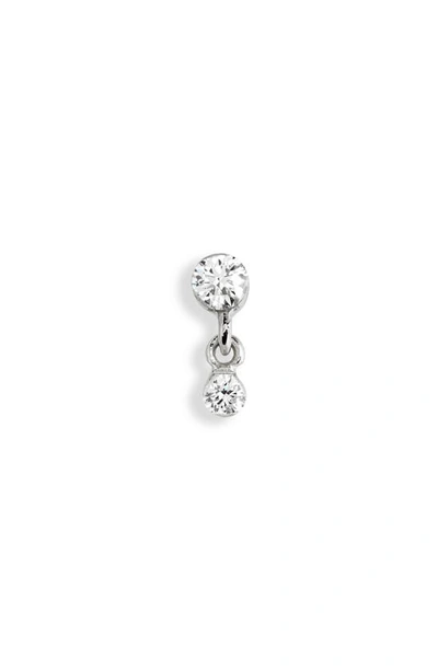 Maria Tash Single Diamond Stud Earring In White Gold