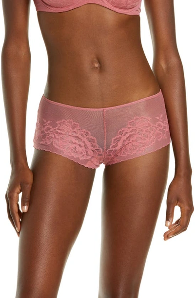 Natori Flora Boyshorts In Mauvewood