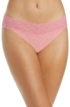 Natori Bliss Perfection Lace-waist Bikini Underwear 756092 In Pink Icing