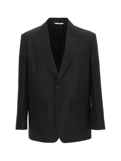 Valentino Tailored Single-breasted Blazer In Black