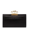 Alexander Mcqueen Black Knuckle Embellished Leather Clutch