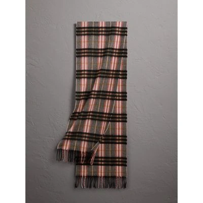Burberry Check Cashmere Scarf In Ash Rose