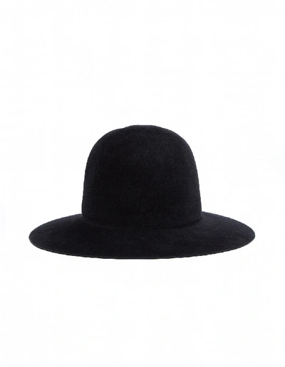 Yohji Yamamoto Broad Brim Wool  Hat In White