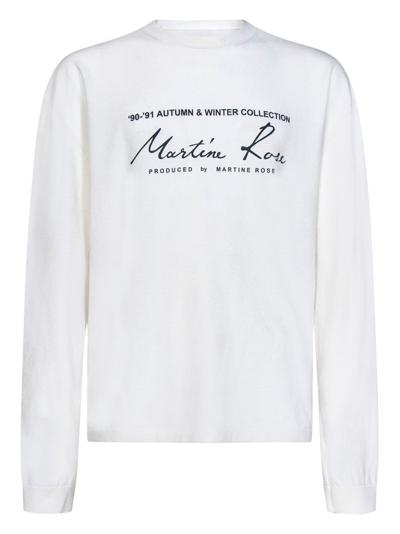 Martine Rose Classic Logo Long Sleeve Cotton T-shirt In White