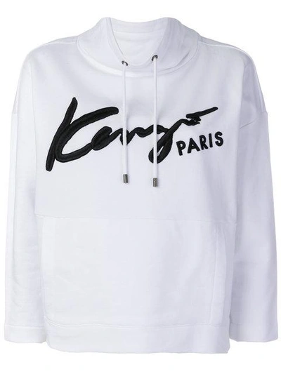 Kenzo White Signature Cotton Sweatshirt