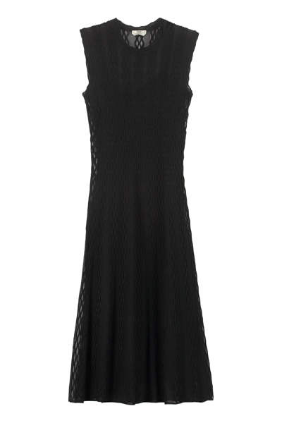 Fendi Midi Viscose Dress In Black