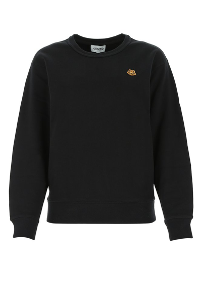 Kenzo Tiger-patch Knitted Jumper In Black