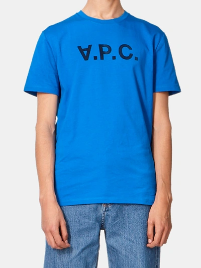 Apc Men's Vpc Logo Crew Neck T-shirt In Royal Blue