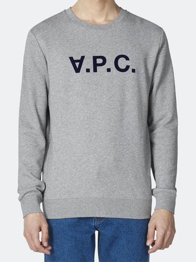 Apc Men's Vpc Logo Crew Neck Sweatshirt In Heathered Grey