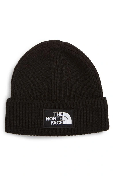 The North Face Logo Cuffed Beanie In Black