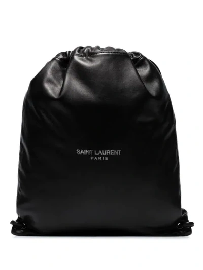 Saint Laurent Teddy Logo-print Backpack In Black