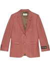 Gucci Eschatology Label Single-breasted Jacket In Braun