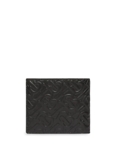 Burberry Monogram Leather International Bifold Wallet In Black