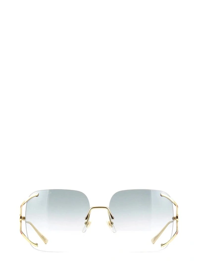 Gucci Eyewear Square Frame Sunglasses In Gold