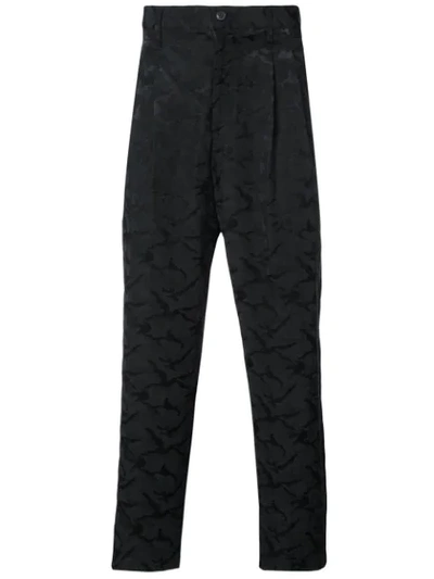 Yohji Yamamoto Camouflage Slim Trousers In Black