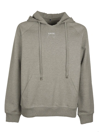 Ader Error Logo Embellished Hoodie In Grey