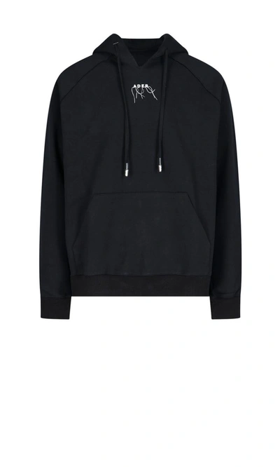 Ader Error Logo Embellished Hoodie In Black