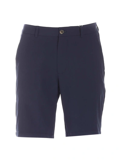 Mc2 Saint Barth Slash Side Pockets Bermuda Shorts In Black In Blue
