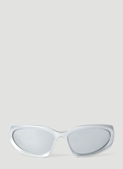 Balenciaga Eyewear Swift Oval Sunglasses In Silver
